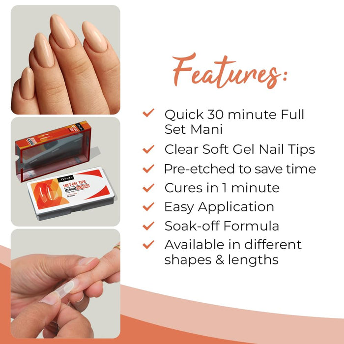 ibd - Soft Gel Tips Refill - Medium Almond #4 (50ct) (3 Pack)