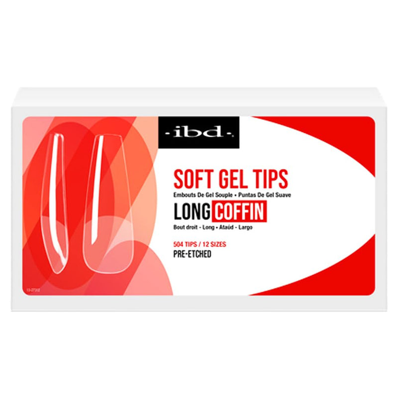 ibd - Soft Gel Tips - Long Coffin (504 Tips)
