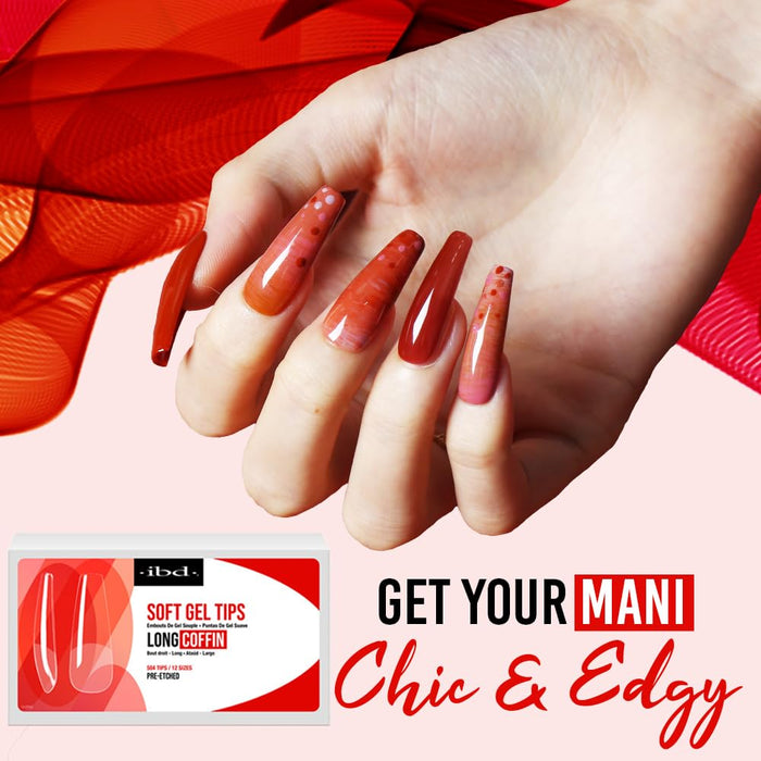 IBD - Soft Gel Tips - Long Coffin (504pc)
