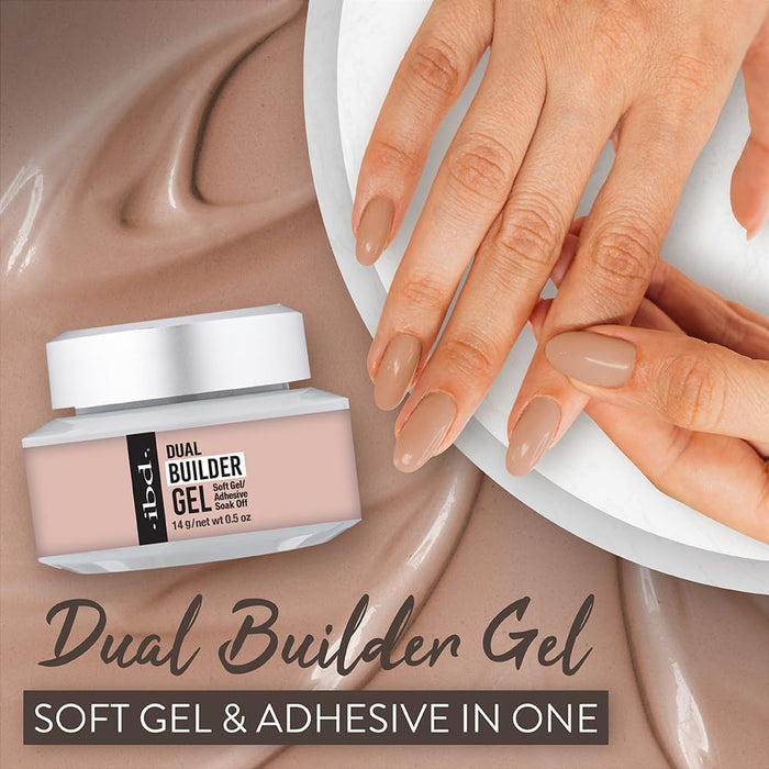 ibd - Dual Builder Gel - Soft Gel/Adhesive - Barely Nude 0.5 oz