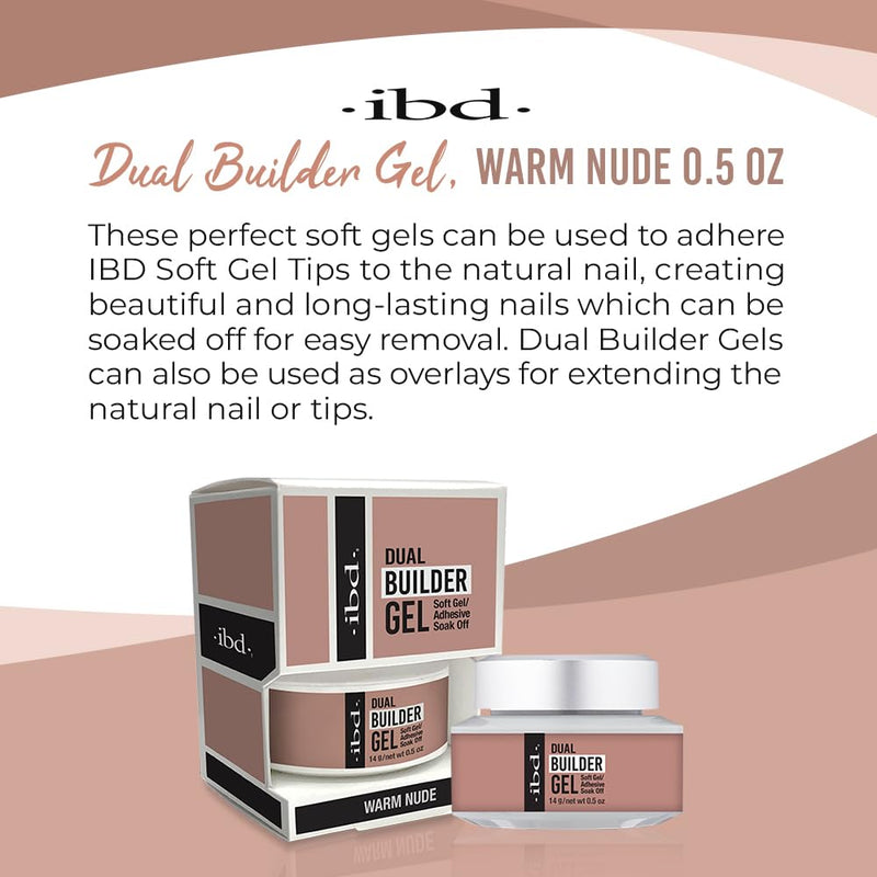 ibd - Dual Builder Gel - Soft Gel/Adhesive - Warm Nude 0.5 oz