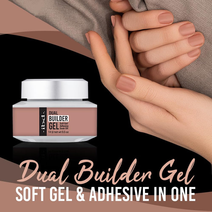 ibd - Dual Builder Gel - Soft Gel/Adhesive - Warm Nude 0.5 oz