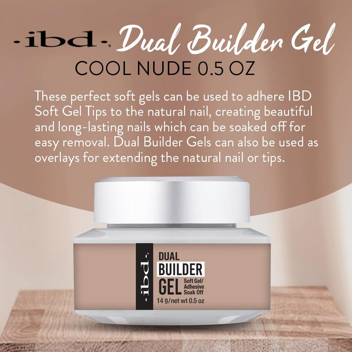 IBD - Dual Builder Gel - Soft Gel/Adhesive Cool Nude 0.5 oz