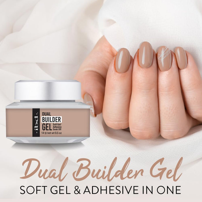 IBD - Dual Builder Gel - Soft Gel/Adhesive Cool Nude 0.5 oz