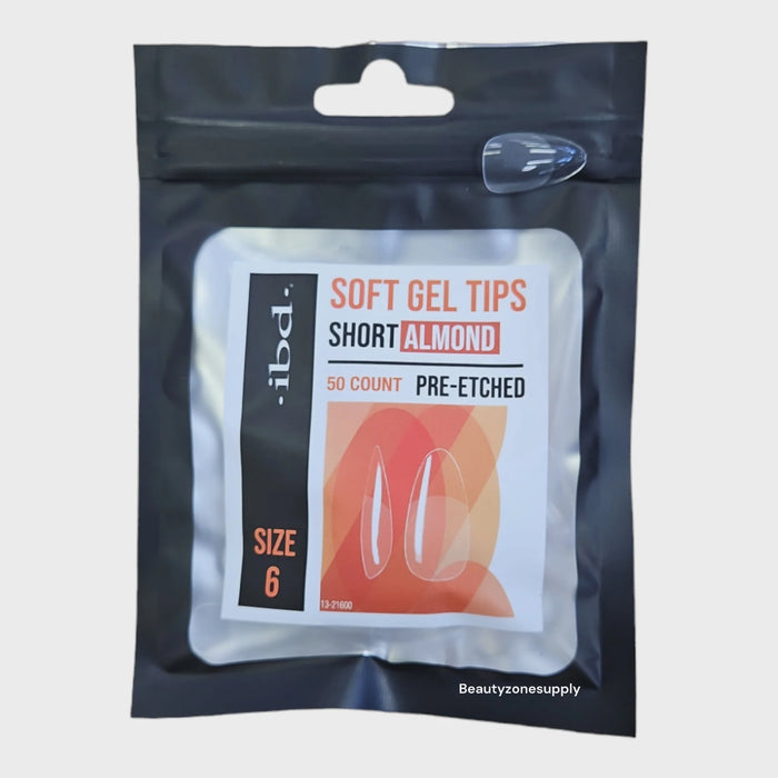 ibd - Soft Gel Tips Refill - Short Almond #6 (50ct) (3 Pack)