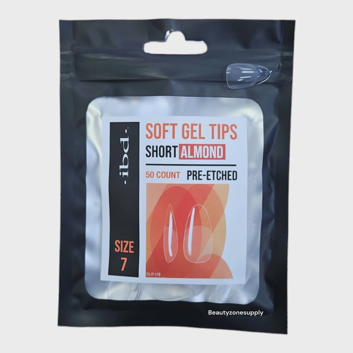 ibd - Soft Gel Tips Refill - Short Almond #7 (50ct) (3 Pack)