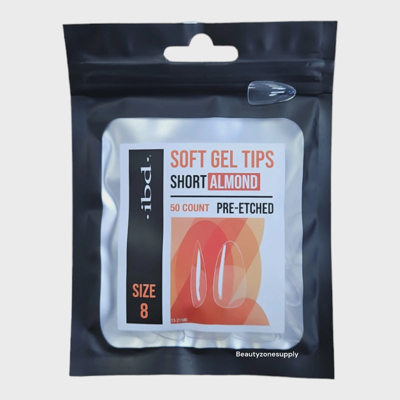 ibd - Soft Gel Tips Refill - Short Almond #8 (50ct) (3 Pack)