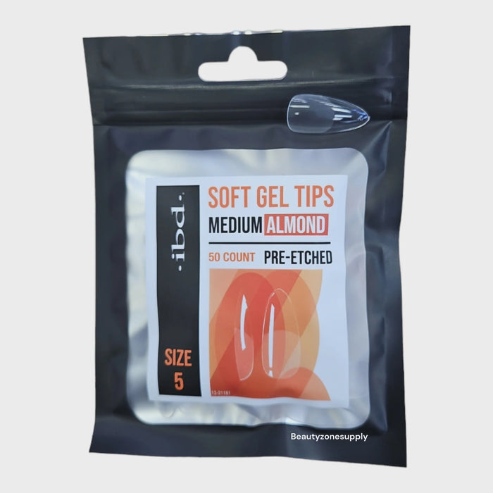 ibd - Soft Gel Tips Refill - Medium Almond #5 (50ct) (3 Pack)