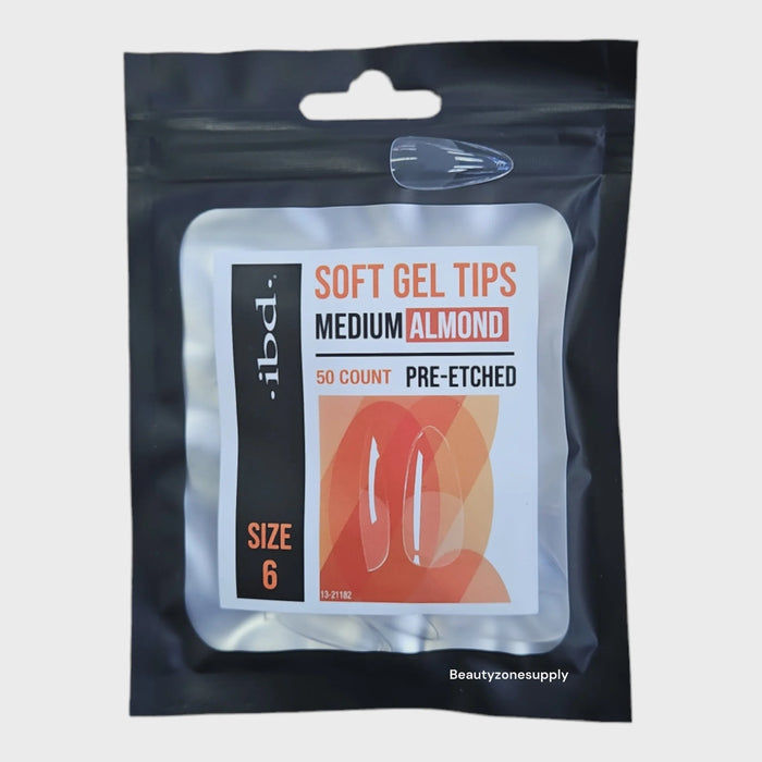 ibd - Soft Gel Tips Refill - Medium Almond #6 (50ct) (3 Pack)