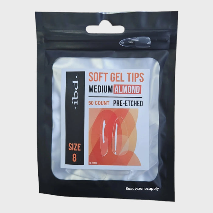 ibd - Soft Gel Tips Refill - Medium Almond #8 (50ct) (3 Pack)