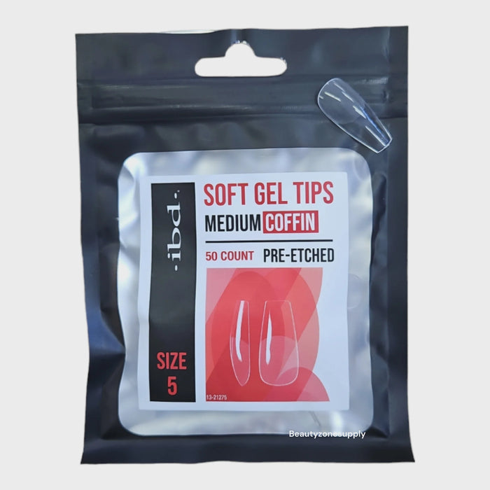ibd - Soft Gel Tips Refill - Medium Coffin #6 (50ct) (3 Pack)