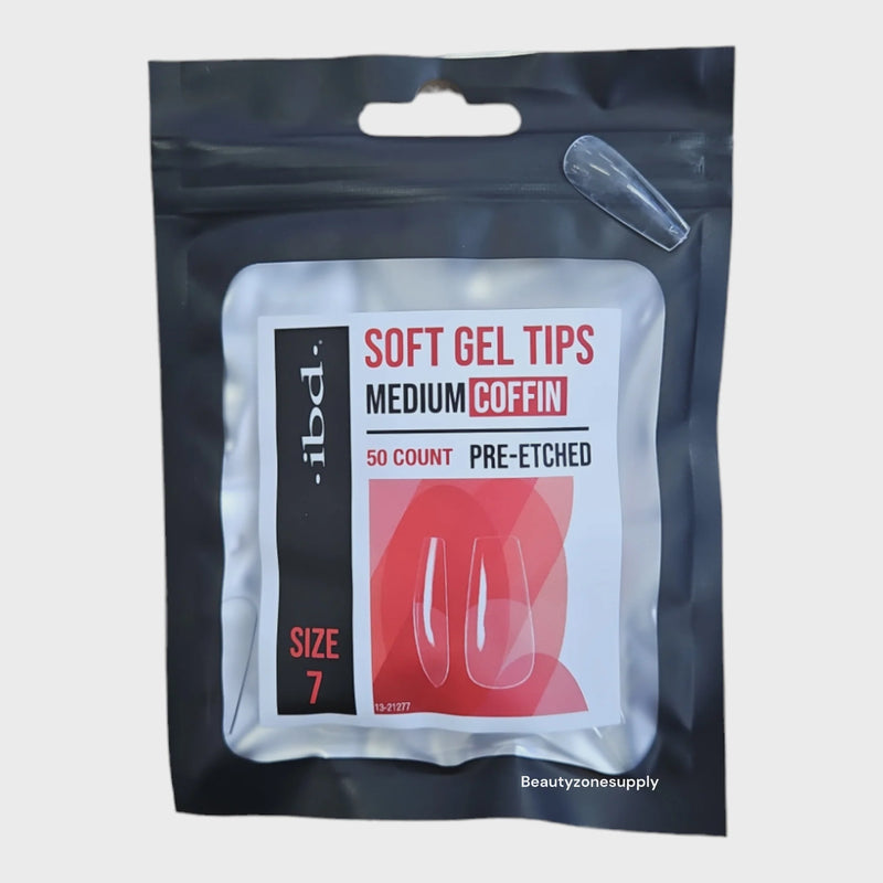 ibd - Soft Gel Tips Refill - Medium Coffin #7 (50ct) (3 Pack)