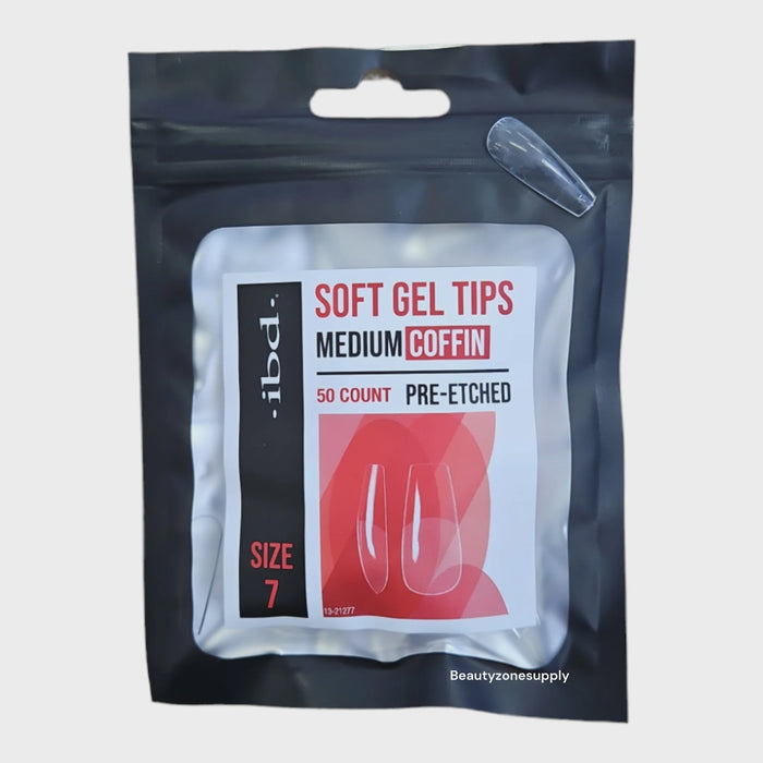 ibd - Soft Gel Tips Refill - Medium Coffin #7 (50ct) (3 Pack)