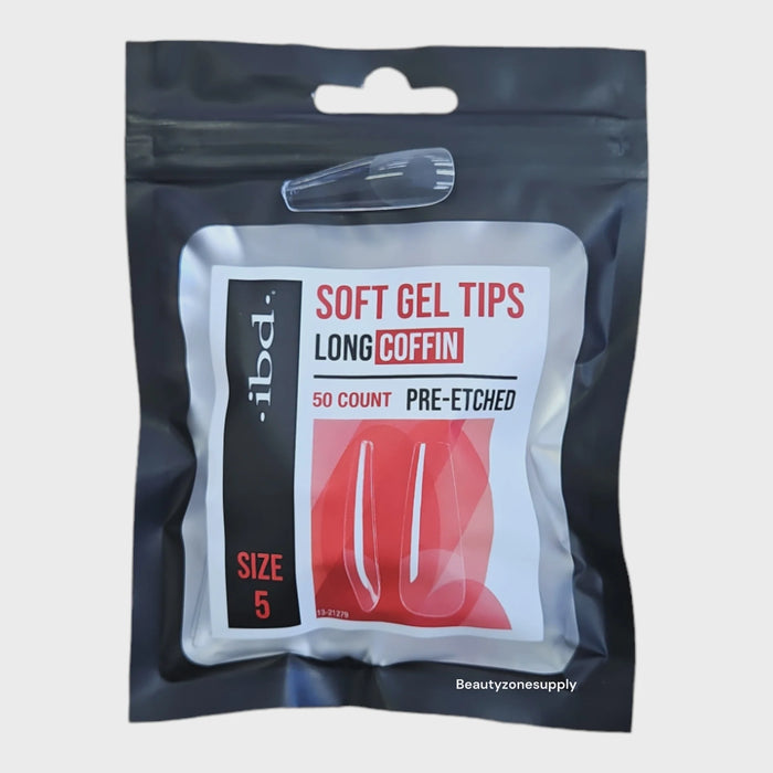 ibd - Soft Gel Tips Refill - Long Coffin 50ct #5 (3 Pack)