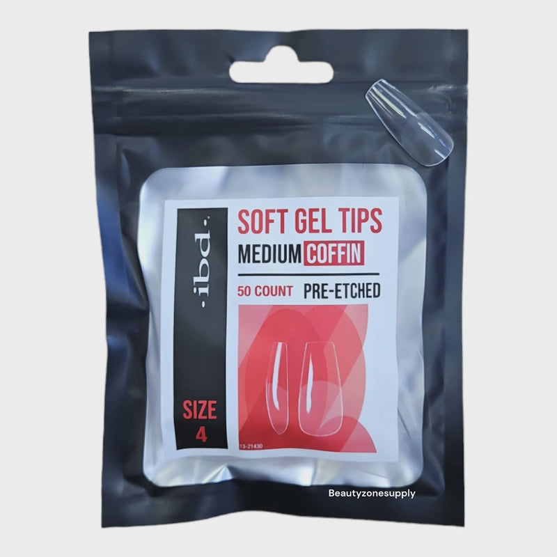 ibd - Soft Gel Tips Refill - Medium Coffin #4 (50ct) (3 Pack)