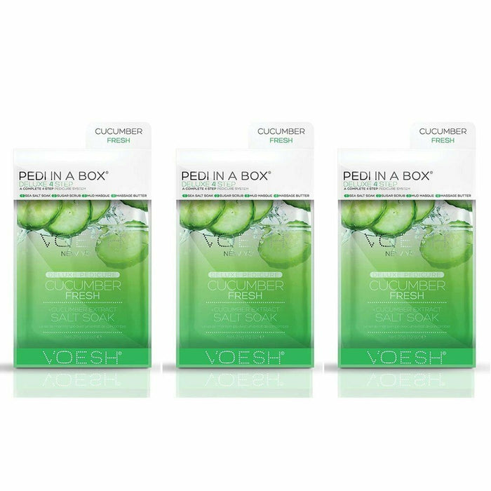 Voesh - Pedi in a Box Deluxe 4 Step - Cucumber Fresh (3 Pack)