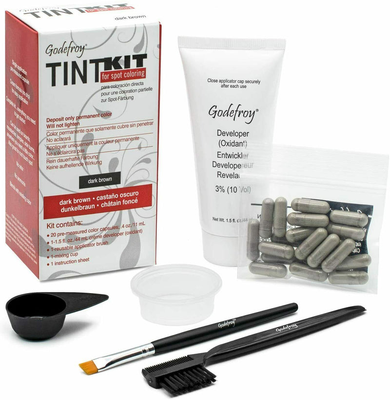 Kit de tinte para el cabello Godefroy - Castaño oscuro (20 aplicaciones) 