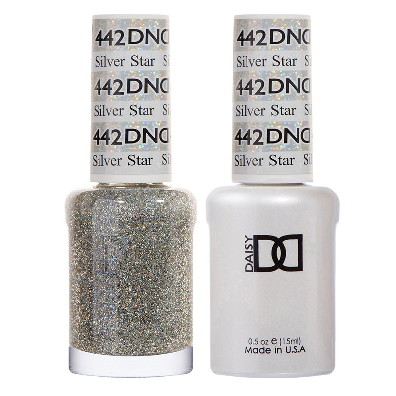 Gel y laca DND n.° 442 Estrella Plateada – 14 ml (0,5 fl oz) UV/LED para remojar