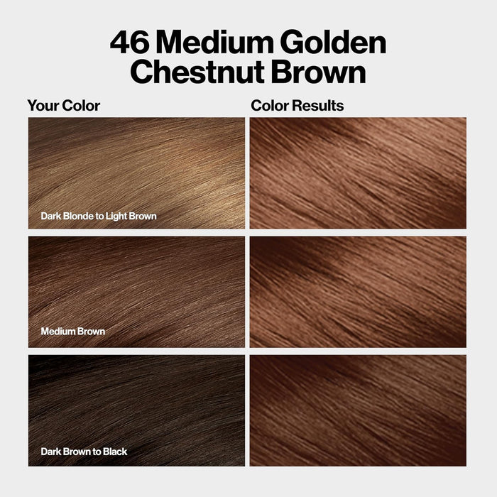 Revlon ColorSilk Permanent Hair Color #46 Medium Golden Chestnut Brown (3 Pack)