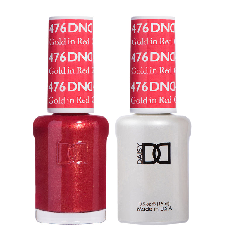 DND Gel & Lacquer #476 Gold In Red – 0.5 fl oz UV/LED Soak Off