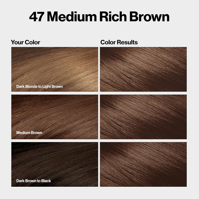 Revlon - ColorSilk Permanent Hair Color - #47 Medium Rich Brown (3 Pack)