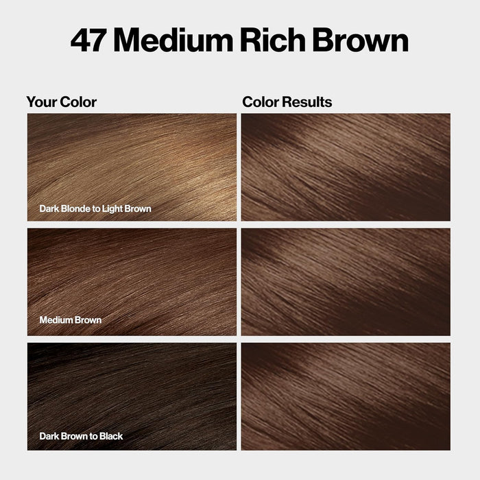 Revlon ColorSilk Permanent Hair Color #47 Medium Rich Brown (3 Pack)