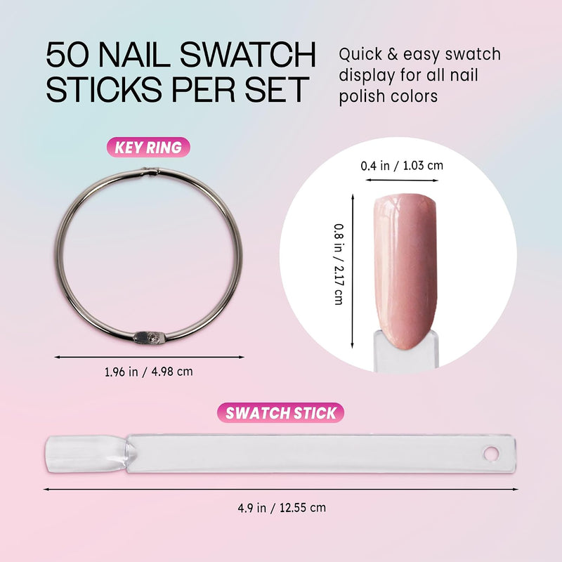 250 Nail Tips Clear Fan Display for Nail Art Design (5 Pack)