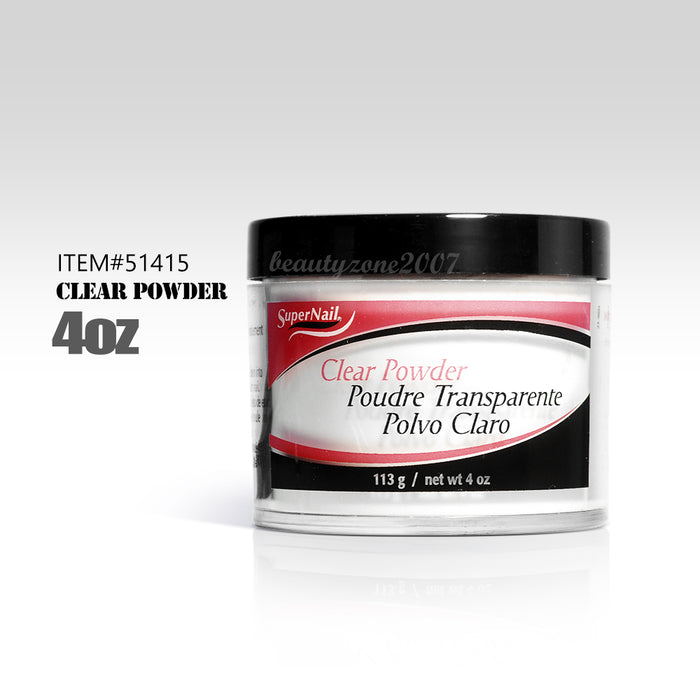SuperNail Acrylic Nail Powder Clear 4oz #51415