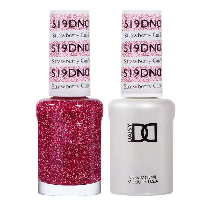 Esmalte en gel y laca DND n.° 519 Strawberry Candy – 14 ml (0,5 fl oz) UV/LED Soak Off