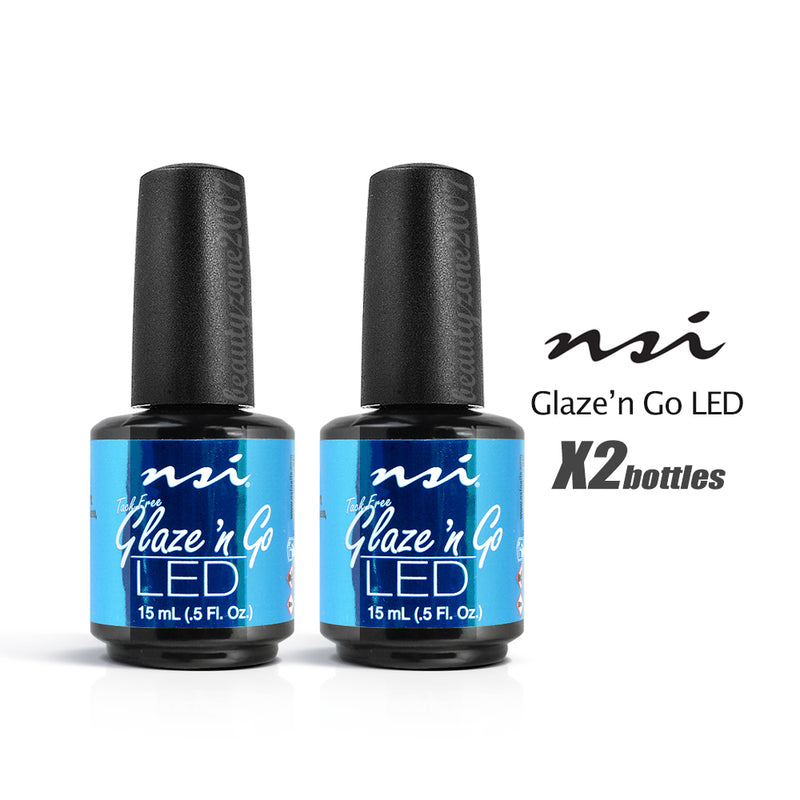 Sellador en gel NSI LED Glaze 'n Go sin adherencia (sin necesidad de limpiar) - 0.5 oz (paquete de 2)