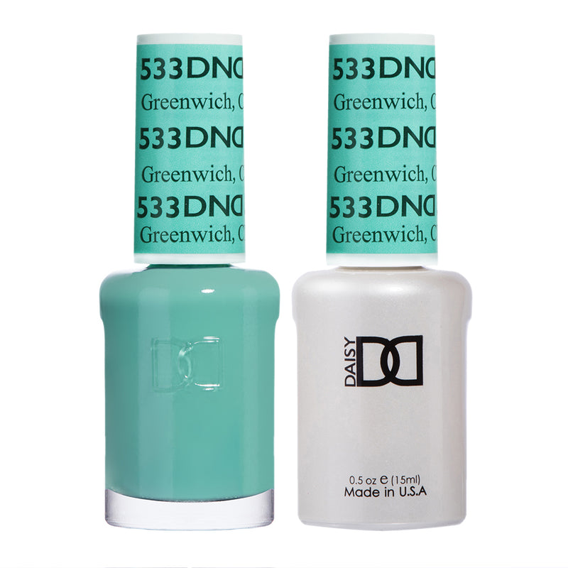 Gel y laca DND n.° 533 Greenwich – 14 ml (0,5 fl oz) UV/LED para remojar