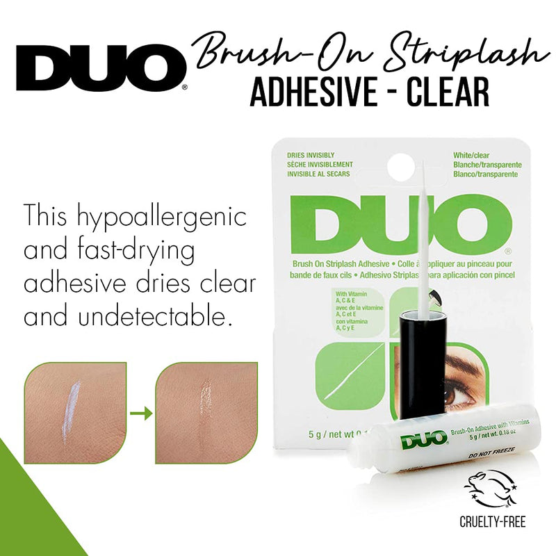 Adhesivo Duo para pestañas postizas con brocha - Blanco/Transparente (Paquete de 2) #56812 
