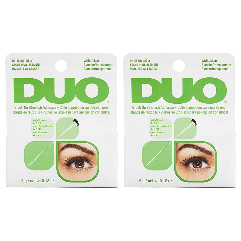 Adhesivo Duo para pestañas postizas con brocha - Blanco/Transparente (Paquete de 2) #56812 