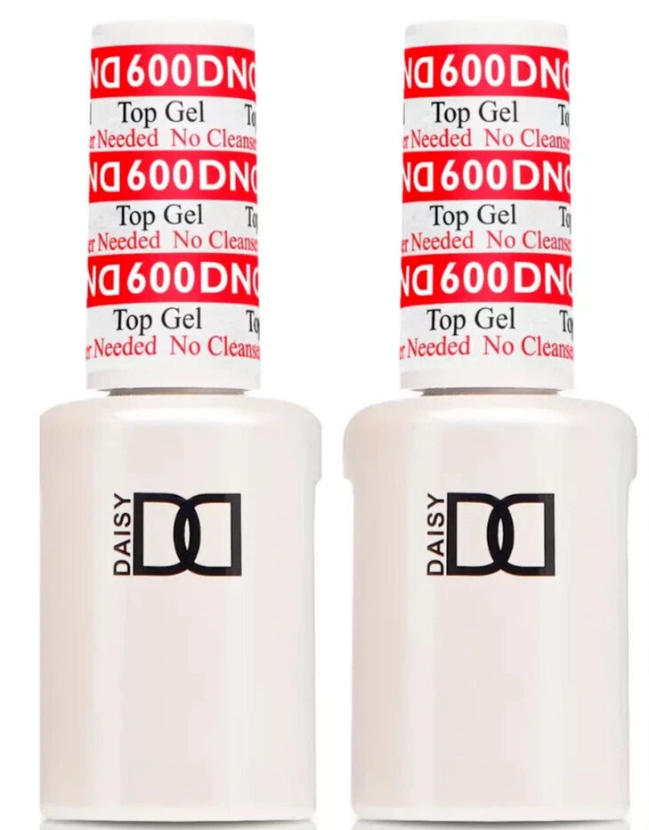 DND #600 Gel Top Coat (No Cleanse) 0.5 oz (2 Pack) – 0.5 fl oz UV/LED Soak Off