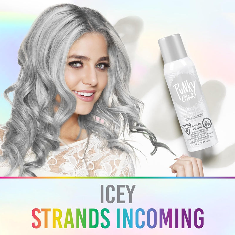 Punky Colour - Temporary Hair Color Spray - Icy White 3.5 oz