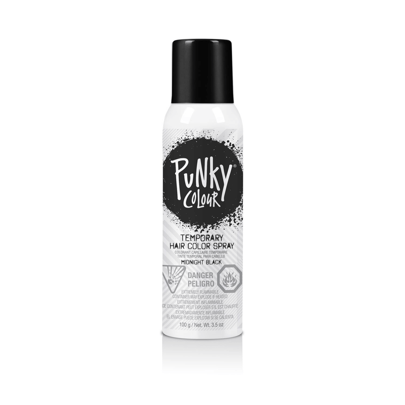 Punky Colour - Temporary Hair Color Spray - Midnight Black 3.5 fl oz