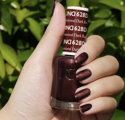 Gel y laca DND n.° 628 Palo de rosa oscuro – 14 ml (0,5 fl oz) con sistema de remoción UV/LED