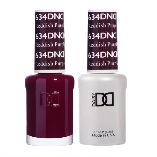 Gel y laca DND n.° 634 Morado rojizo – 14 ml (0,5 fl oz) UV/LED Soak Off