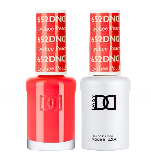 DND Gel & Lacquer #652 Lychee Peachy – 0.5 fl oz UV/LED Soak Off