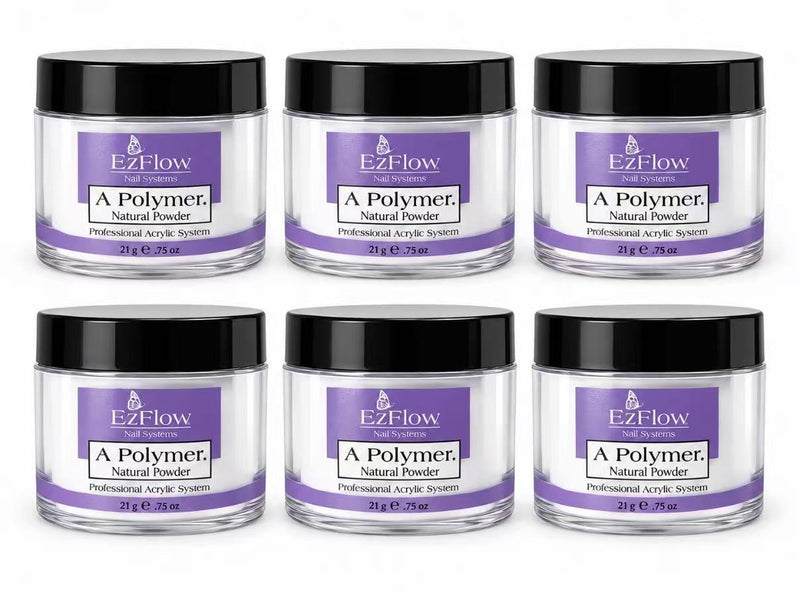 EzFlow Acrylic Powder - Natural 0.75 oz (6 Pack)