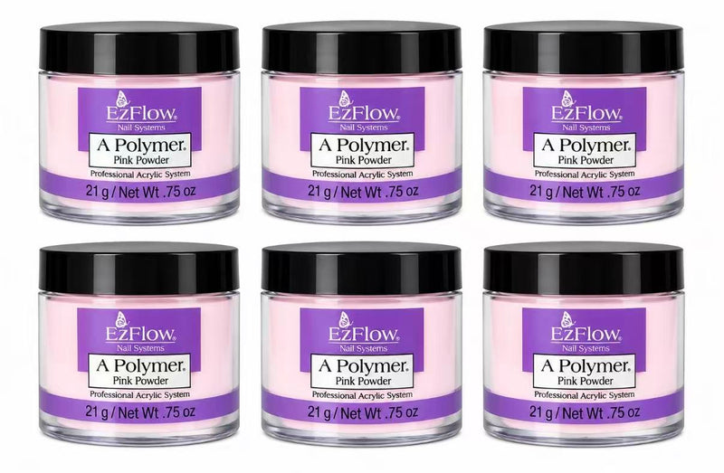 EzFlow Acrylic Powder - Pink 0.75 oz (6 Pack)