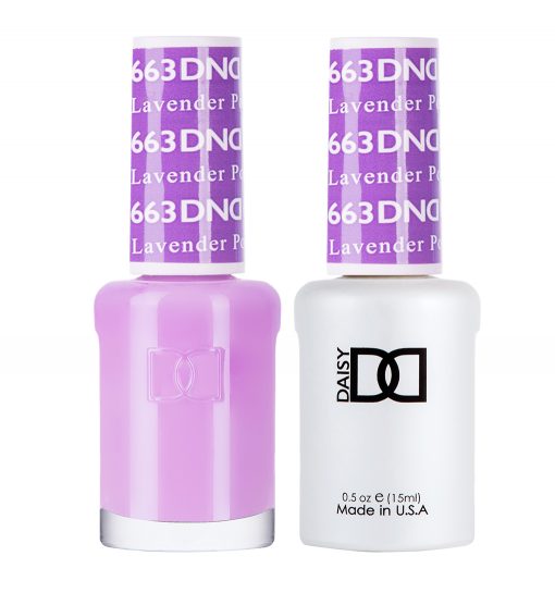 Gel y laca DND n.° 663 Lavanda Pop – 14 ml (0,5 fl oz) UV/LED Soak Off