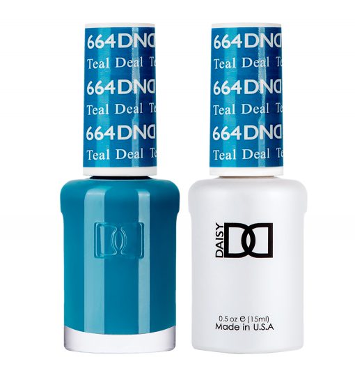 Gel y laca DND n.° 664 color verde azulado – 14 ml (0,5 fl oz) UV/LED para remojar