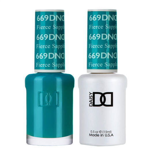 Gel y laca DND n.° 669 Zafiro Feroz – 14 ml (0,5 fl oz) UV/LED Soak Off