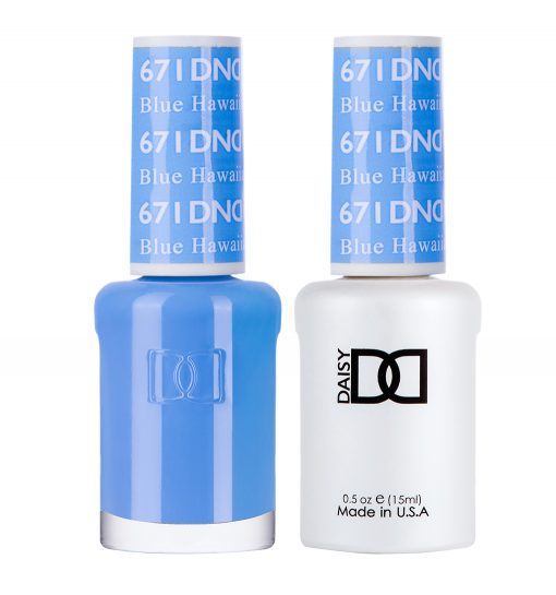 Gel y laca DND n.° 671 Azul Hawaiano – 14 ml (0,5 fl oz) UV/LED Removible
