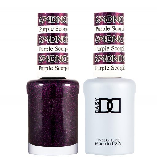 Gel y laca DND n.° 674 Escorpión Púrpura – 14 ml (0,5 fl oz) UV/LED Soak Off