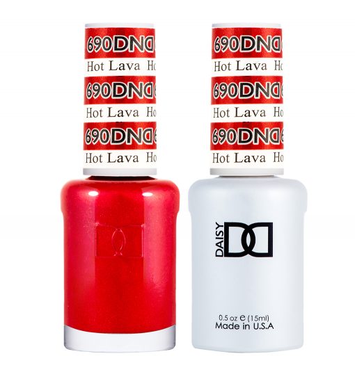 Gel y laca DND n.° 690 Lava caliente – 14 ml (0,5 fl oz) UV/LED para remojar