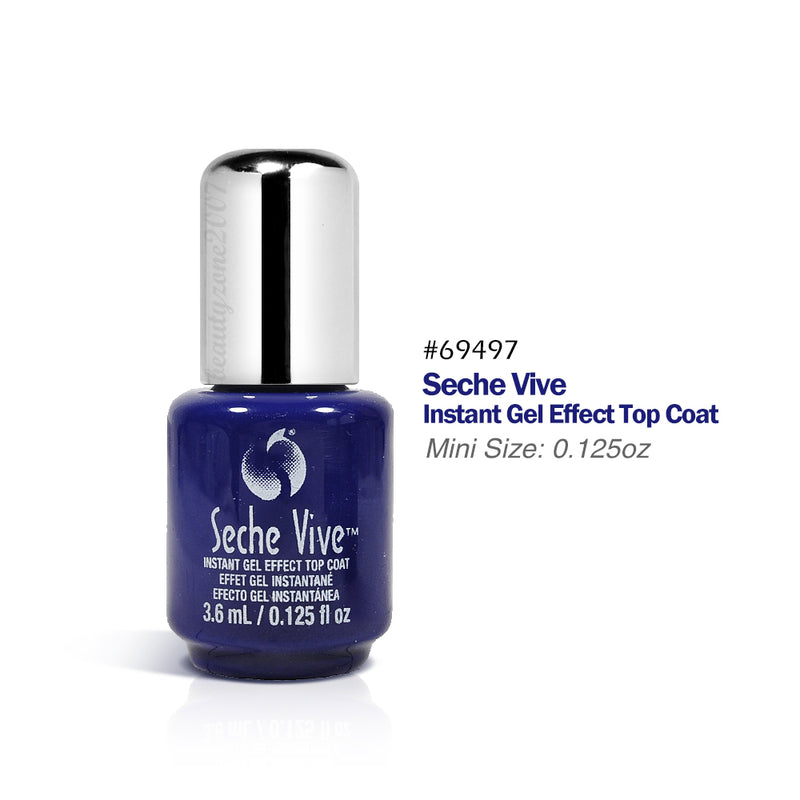 Seche Vive Instant Gel Effect Top Coat 0.125oz - NO UV/LED lamp Travel Size (3 bottles)