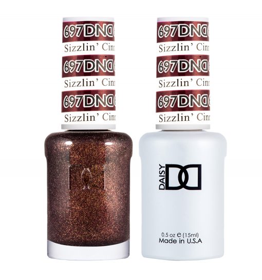 Gel y laca DND n.° 697 Canela chispeante – 14 ml (0,5 fl oz) UV/LED Removible