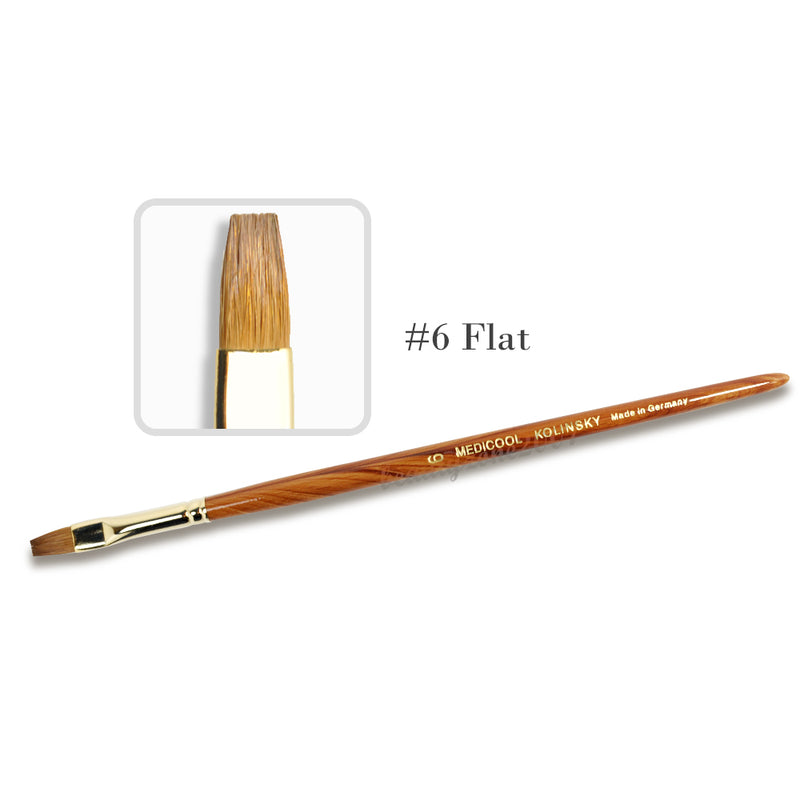Medicool - Kolinsky Sable Acrylic Brush - #6 Flat